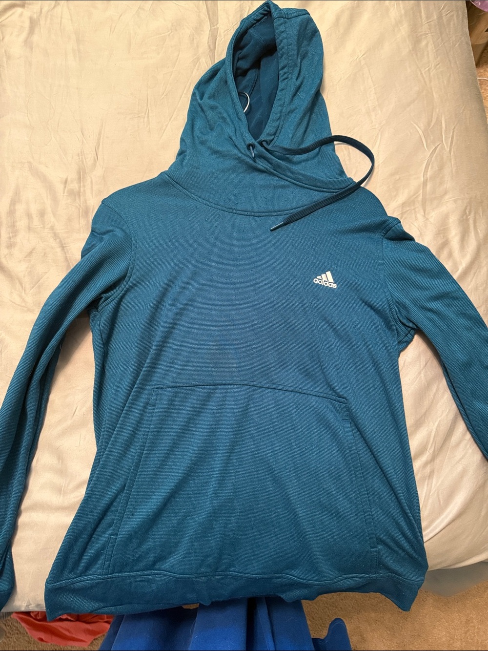 adidas Teal Blue Women's Hoodie Sweater